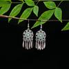 Vintage Ethnic Miao Silver Alloy Teardrop Tassel Earrings