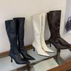 Pointed long tube fashion boots women's winter thin heel high heel elastic thin boots high tube but knee long boots