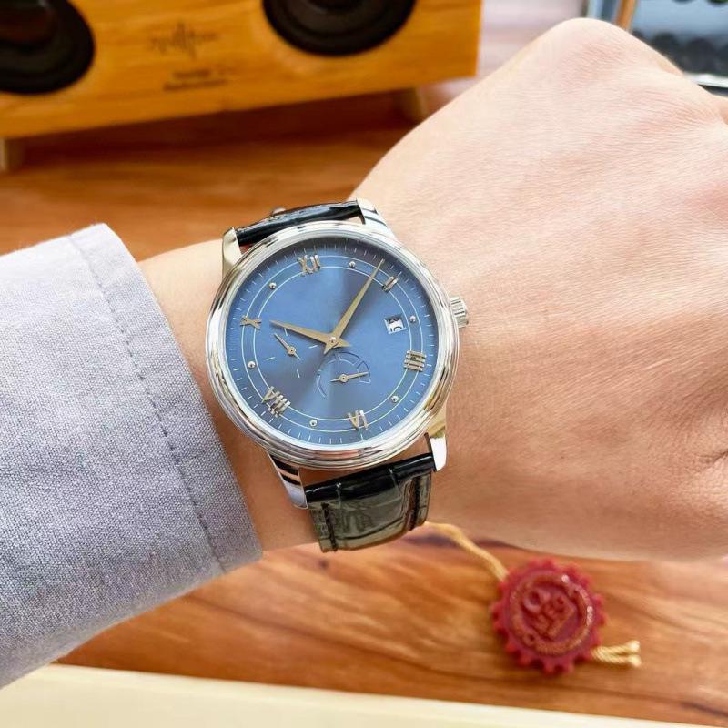 Oujia Men's Automatic Mechanical Waterproof Watch with Italian Leather Strap and Calendar