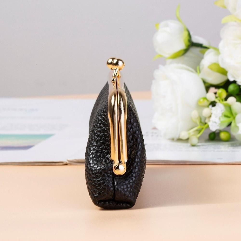 Secure Closure PU Buckle Coin Purse Large Capacity Lipstick Storage Bag  Evening Out