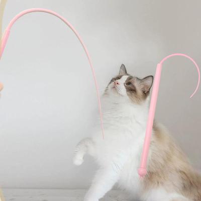 Cat Teaser Stick Toy for Indoor Cats Portable Funny Mouse Tail Kitten Interactive