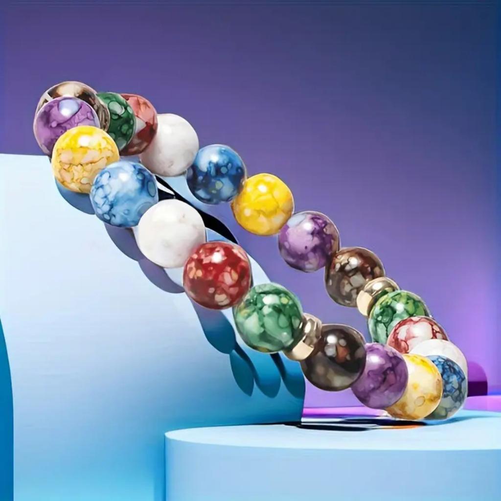 Colorful Bracelet Yoga Balance Energy Beads Beaded Bracelet Necklace