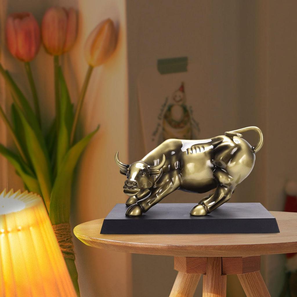 Bull Sculpture Modern with Base for Office Decoration Home Decor Room 40cmx23cmx26cm
