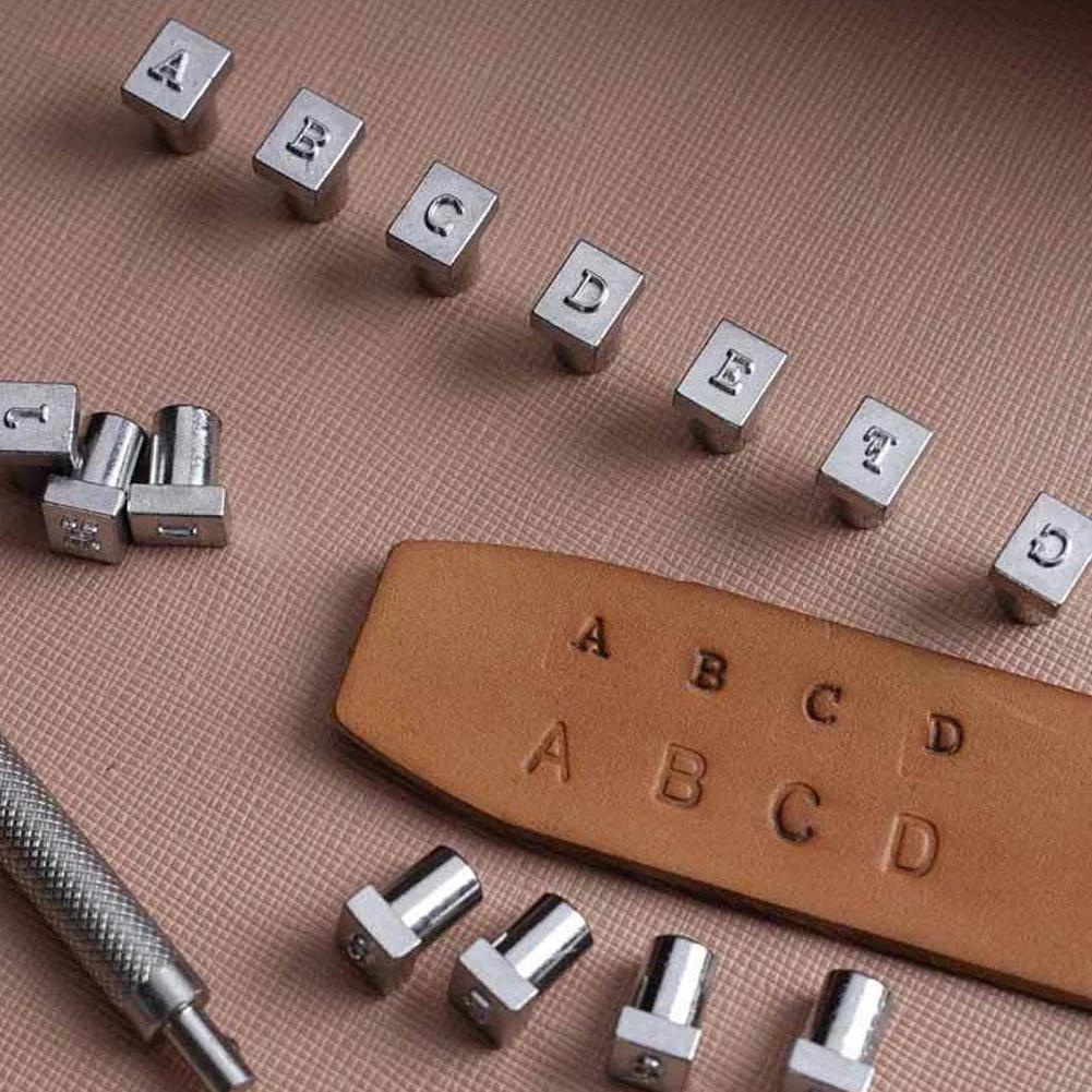 Vegetable Tanned Leather Craft Tools 36Pcs Leather Alphabet Stamp Punch Set For Daily Leatherworking And Handmade DIY Creation