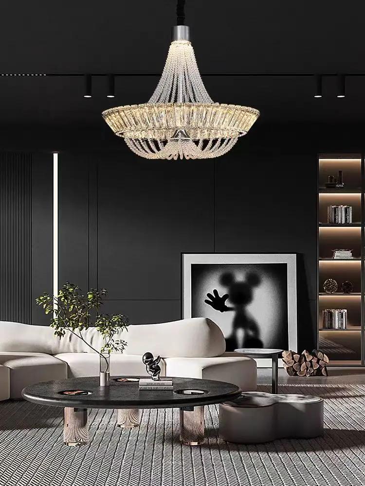 Modern French Crystal Chandelier Luxury Home Decor Led Hanging Lamp Hotel Villa Chandeliers New Design Lustres