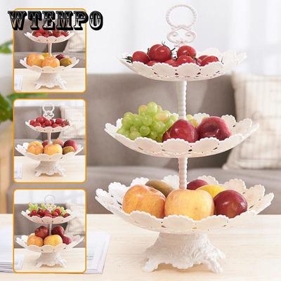 European-style Multi-layer Fruit Plate Creative Three-layer Cake Stand Fashion Dried Fruit Snack Plate Candy Plate Modern Living Room Home