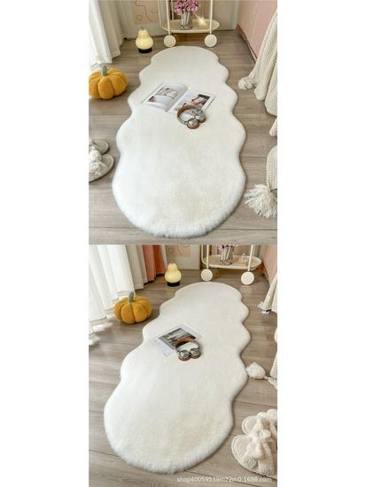 Thickened Rabbit Fur Cow Print Carpet - Animal Skin Pattern for Living Room, Bedroom, or Bay Window