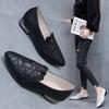 Single Shoes Female Real Soft Leather 2025 New Hollow Breathable Embroidery Four Seasons Women's Mother Shoes Thick Heel Soft Sole Work Shoes