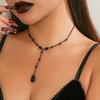 Vintage Gothic Blood Dripping Tassel Necklace Female, Simulation Blood Crystal Pendant Chain Clavicle Necklace