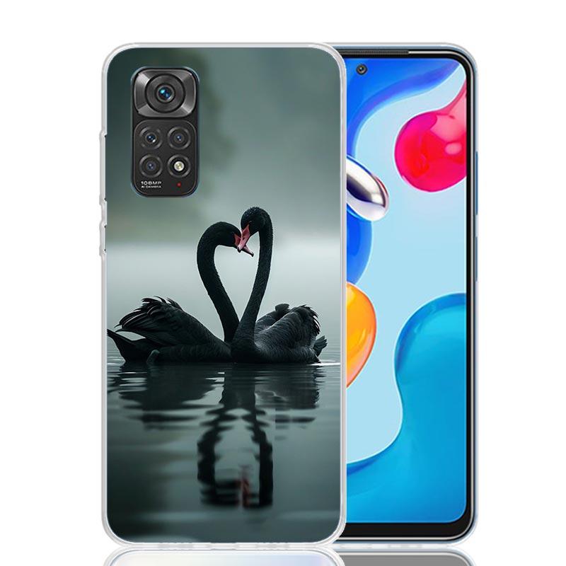 Black Swan Noble Phone Case For Xiaomi Redmi Note 15 14 13 12S 12 Pro Plus 11S 11E 11 11T 10S 10 Art Soft Pattern Cover Redmi No