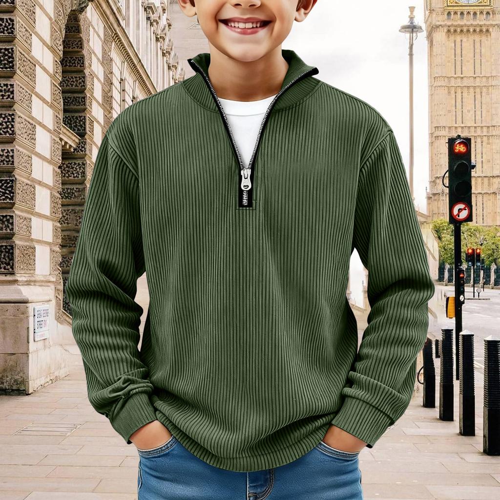 Kids Sweatshirt Boys Long Sleeve Shirts Soild Casual Pullover Shirt Outdoor Fall Clothes For Teen Boy