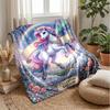 Rainbow Mane Unicorn Theme Blanket Lightweight Warm Flannel Blanket Decorative Throw Blanket for Home Decoration