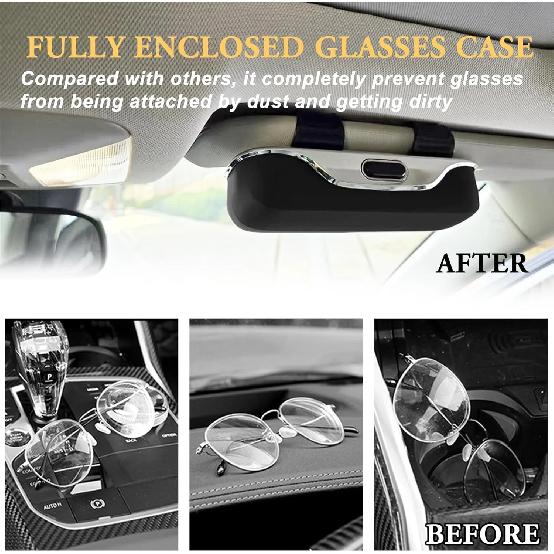 Car Glasses Box Portable Car Sunglasses Holder In The Car Driving Glasses Holder Eyeglass Case Sun Visor Car Lenses Holder
