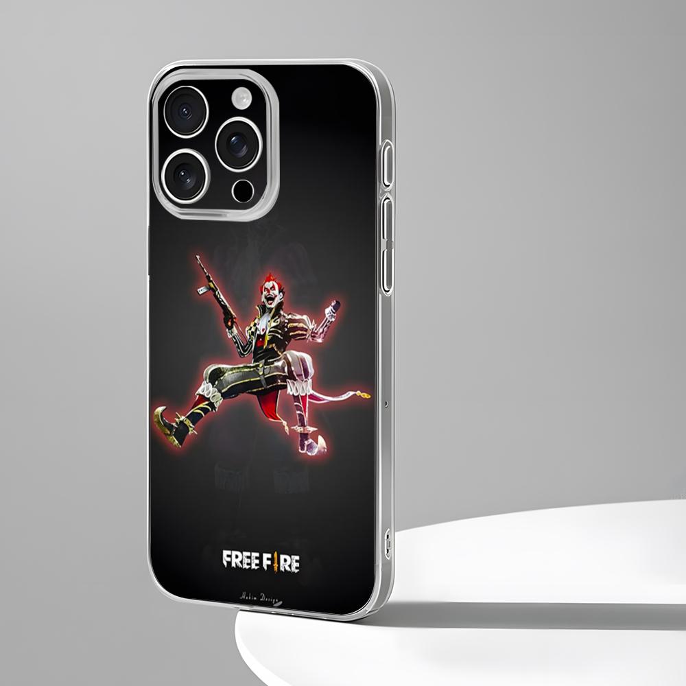 Free Fire Game Phone Case New For IPhone 16 15 14 12 13 11 Pro Max Mini X XR XS Plus Black Silicone Transparent Cover