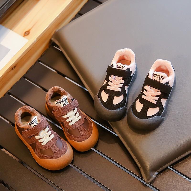 Kids Winter Warm Lined Sneakers Boys Girls Soft Sole Casual Shoes Lightweight Comfortable Indoor Outdoor Use