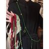 New Chinese Long Green Beaded Necklace Women'S National Style Messenger Chain Retro Temperament A Multi-Wear Sweater Chain Accessories