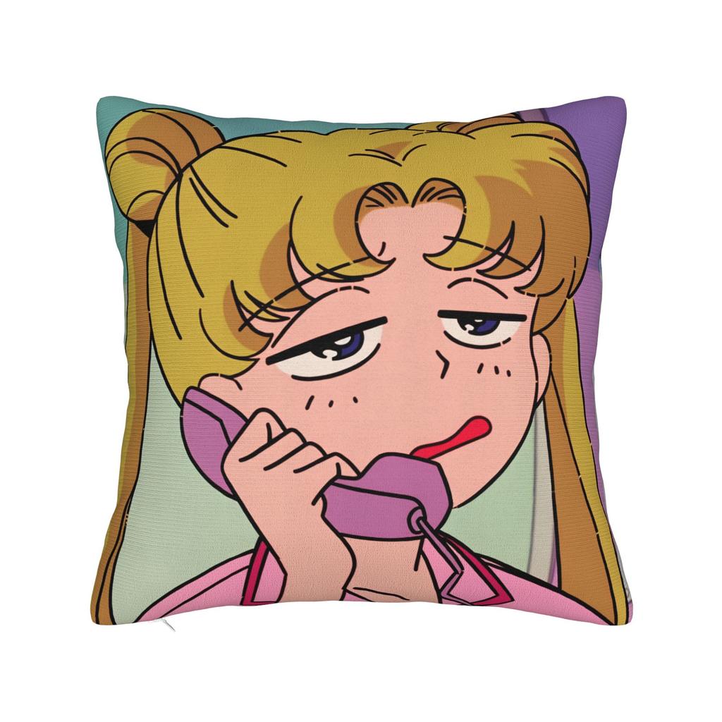 Sailor Moon Kawaii Meme Pillow Case Soft Pillow Cover Vintage Pillowcases For Sofa Home Decoration
