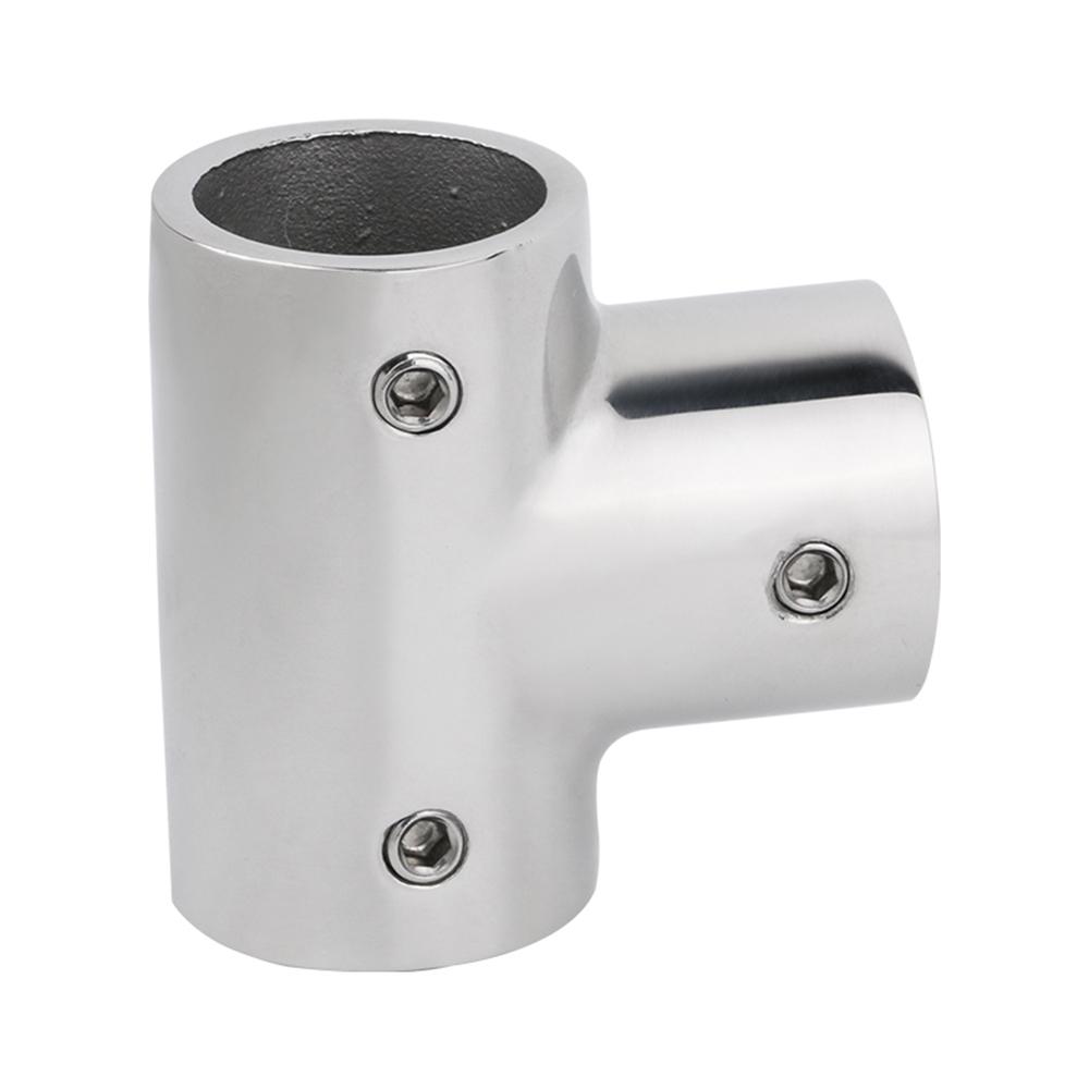 Boat 22/25/30/32mm 90 degree 316 Stainless Steel Tees Marine 3-way Handrail Fittings Tube Pipe Connector Marine Hardware 3