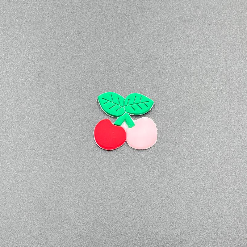 Cherry Hole Cartoon Shoe Buckles: Soft Rubber Red Fruit Series for Kids' DIY Garden Shoes