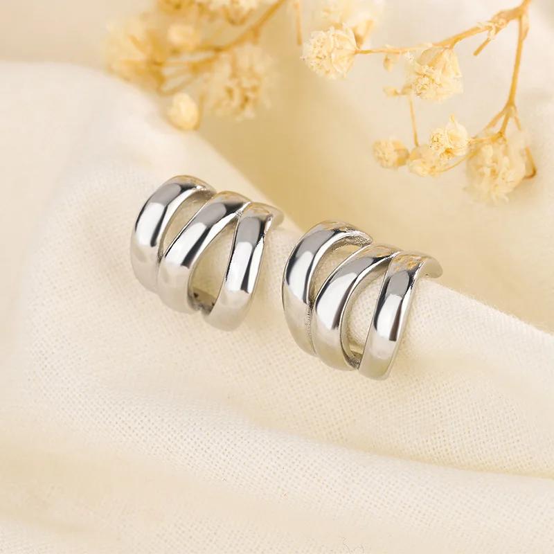 Golden Big hoop Earrings Korean Geometry Metal Earrings For women Female Retro Drop Earrings Trend Fashion Jewelry