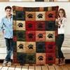 Pfotenabdruck Patchwork Flanelldecke Weich Gemütlich Überwürfe Nickerchen Reisegebrauch