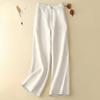 Zomer Plus Size Vrouwen Casual Losse Broek Elastische Taille Katoen Linnen Dunne Wijde Pijpen Rechte Broek Broek