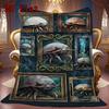 Deep Sea Crab Gallery 2D Flat Pattern Flannel Blanket, High quality All Seasons, Home Decor, Warmth and Comfort, Perfect for Christmas Gifts.