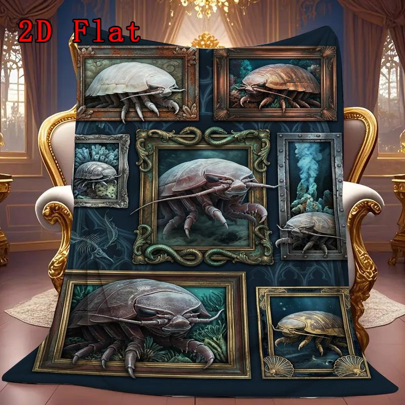 Deep Sea Crab Gallery 2D Flat Pattern Flannel Blanket, High quality All Seasons, Home Decor, Warmth and Comfort, Perfect for Christmas Gifts.
