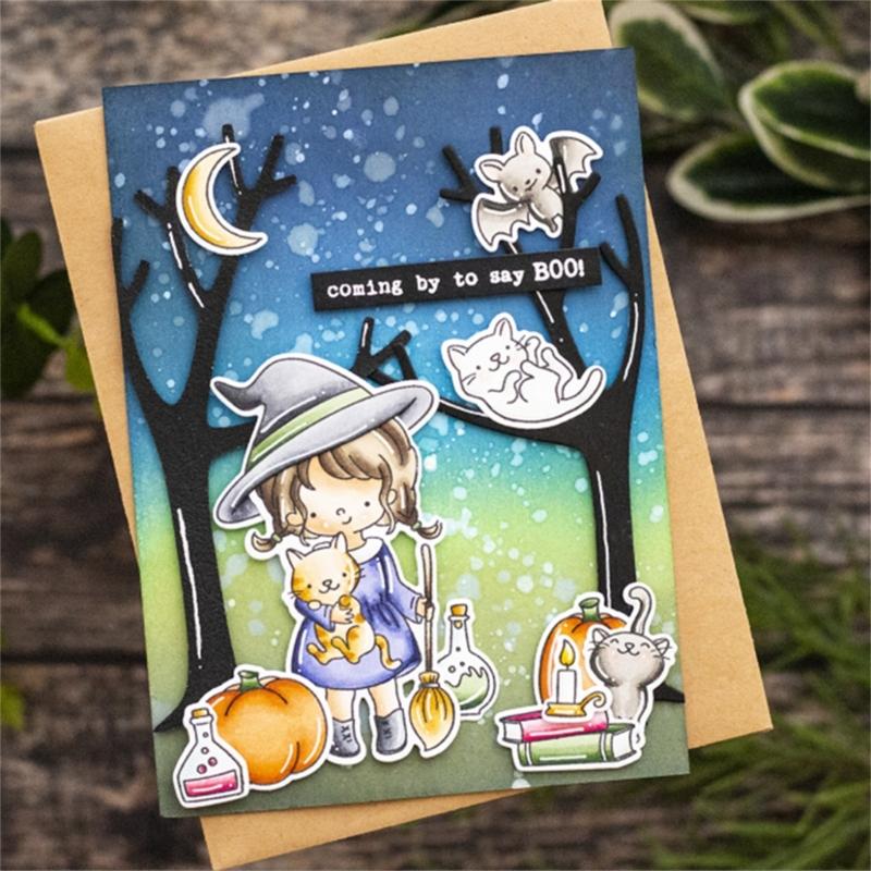 Halloween Embossing Die Cuts Clear Silicone Stamper for Card Making DIY Scrapbooking Craft, Embossing Cutting Dies Stamp