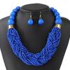 Layer Beaded Jewelry Set Safe Plastic Necklace and Earrings Accessory for Casual Outings Travel