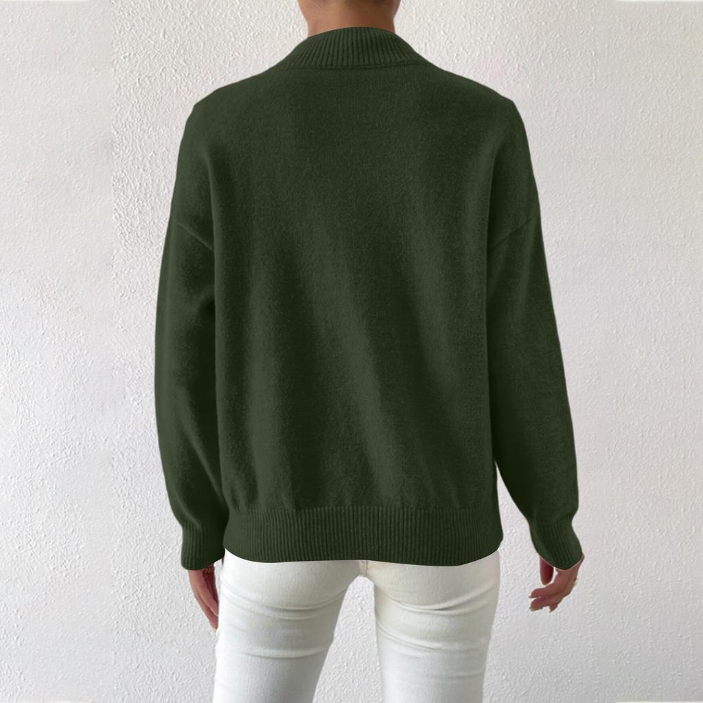 Women's Casual Round Neck Colorblock Pullover Sweater Loose Casual Long Sleeve Contrast Color Top