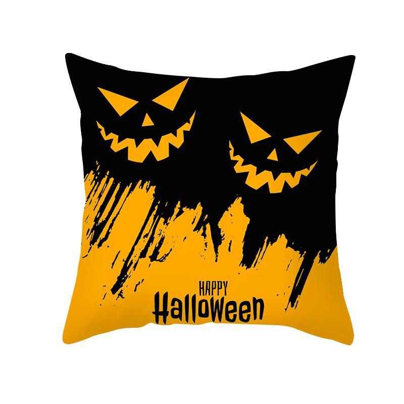 Halloween Pillow Cover Cartoon Pumpkin Head New Peach Skin Cushion Cover Sofa Cushion