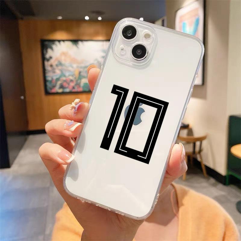 

Argentina Soccer 10 Clothing Transparent Phone Case For iPhone 14 13 12 mini 11 Pro Max XS X XR SE 7 8 Plus Straight Edge Cover iPhone 12