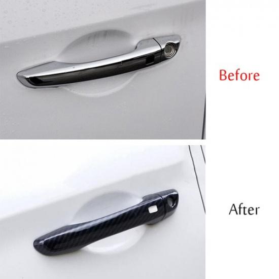 Outside Door Handle Cover Trim Carbon Fiber Style For Hyundai Elantra 2017-2020