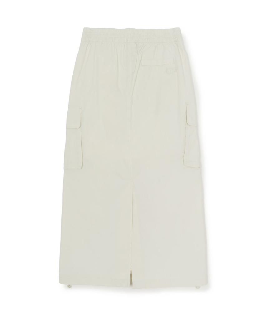 Emelbi Women'S Gorpcore Shirred Cargo Long Skirt Bos (D.Cream)