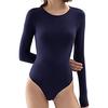 Kalhotky s dlouhým rukávem s výstřihem do O Střih Dámské body Podzim Zima Skinny Spodní body