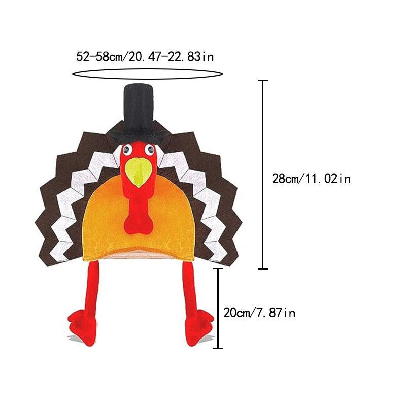 1 Stück neue Thanksgiving-Dekorationen Truthahn-Hut Europäischer und Amerikanischer Halloween-Hähnchenschenkel-Hut offenes Gitter-Modellierung Cartoon-Hut mit langen Beinen