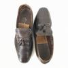 80er-90er Vintage Florsheim Leder Quasten Loafer Slipper Herren 26.5 Braun Blau Fenster(GEBRAUCHT)