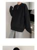Men's Green Round Neck Sweater: Hong Kong Style, Loose Fit, Thick Wool, Perfect for Autumn and Winter.