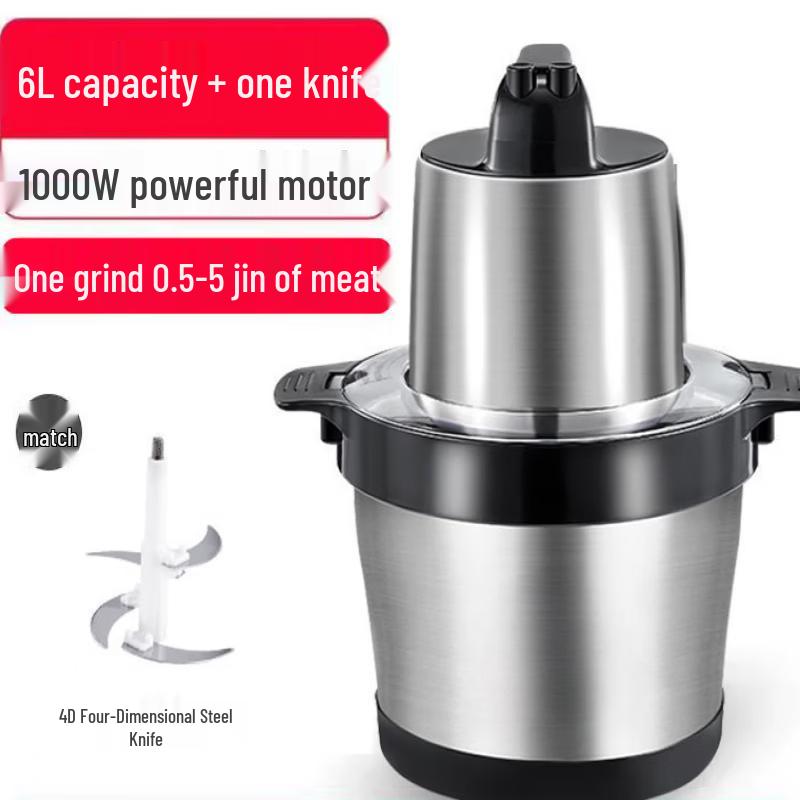ZISIZ 6L Multi-functional Stainless Steel Home Meat Grinder