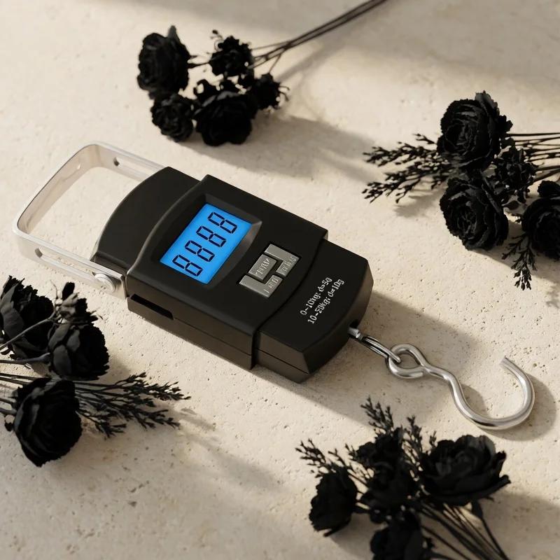 1PC Digital Hanging Scale, Portable Luggage Fishing Hook Scale, Small Handheld Spring Scale for Travel, Gift for Fisherman коричневый