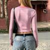 Women's Striped Long Sleeve V-Neck T-Shirt Slim Fit