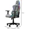 Nacon Chaise Gaming CH-675RGB, Tissu, Gris, Grande