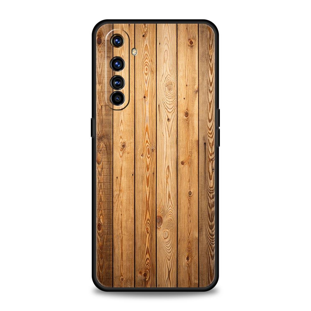 Luxury Vintage Wood Grain Pattern Soft TPU For Realme 13 12 11 10 9 Pro Plus GT3 GT2 C21 C25 C35 C53 C55 C67 Pro 5G Phone Case