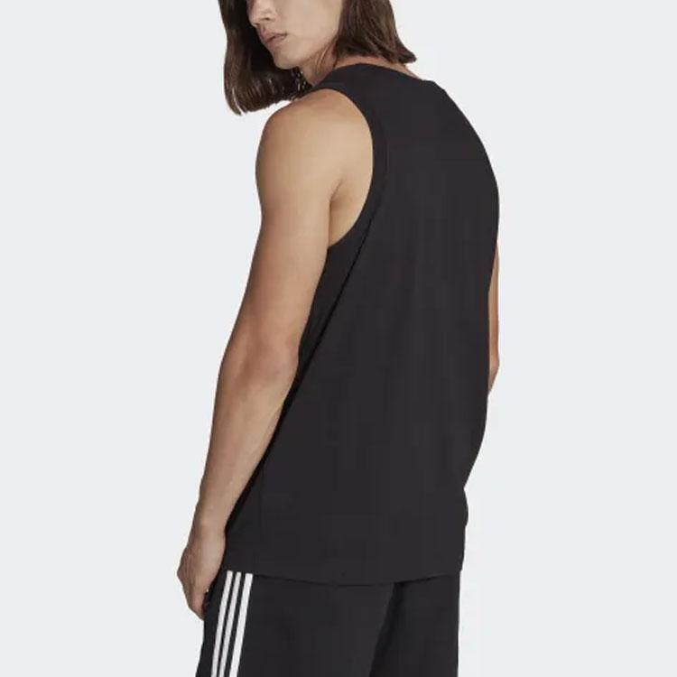 Adidas Logo Print Sleeveless Casual Sports Tank Top Men Tops Black IA4811