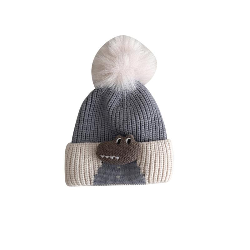 

Зимние детские шапки, милые вязаные теплые шапочки с помпоном для мальчиков и девочек, детские шапки для улицы, детские шапки в Корейском стиле для детей 1-3 лет синий