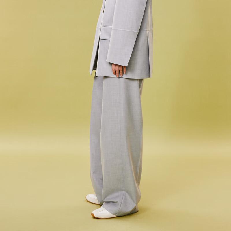 LESS 2024 Spring Casual Straight Wide-Leg Trousers