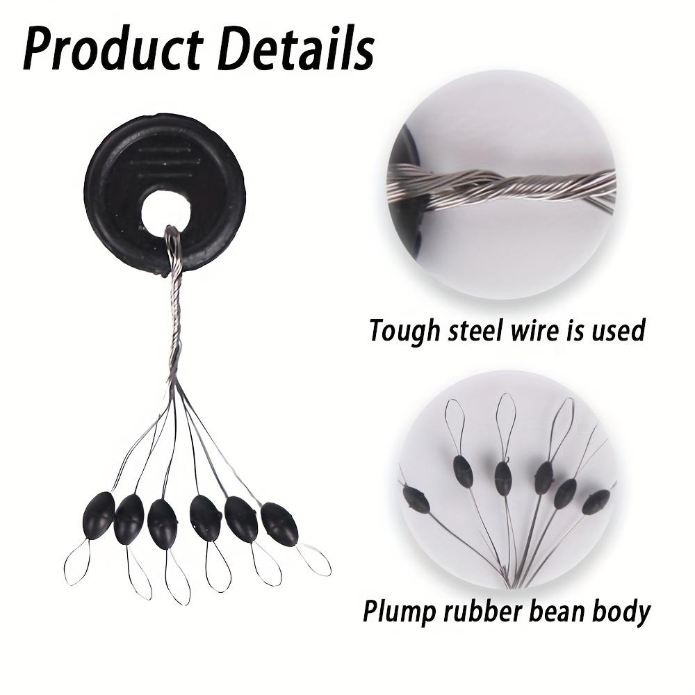 100 Sets/600 Pcs of Black Rubber Space Bean Plugs for Fishing Lines, Featuring 3 Models of Fishing Accessories and Fishing Tools