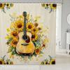Guinea Pig Shower Curtain Set,Cute Pet Animals Bathroom Curtain,Kids Girls Teens Colorful Daisy Floral Waterproof Fabrics Kawaii