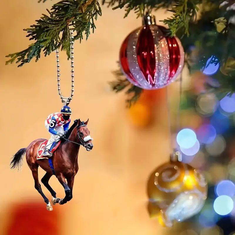 Fashionable Horse Acrylic Riding Enthusiast Car Decor Hanging Accent For Modern Vehicle Interiors
